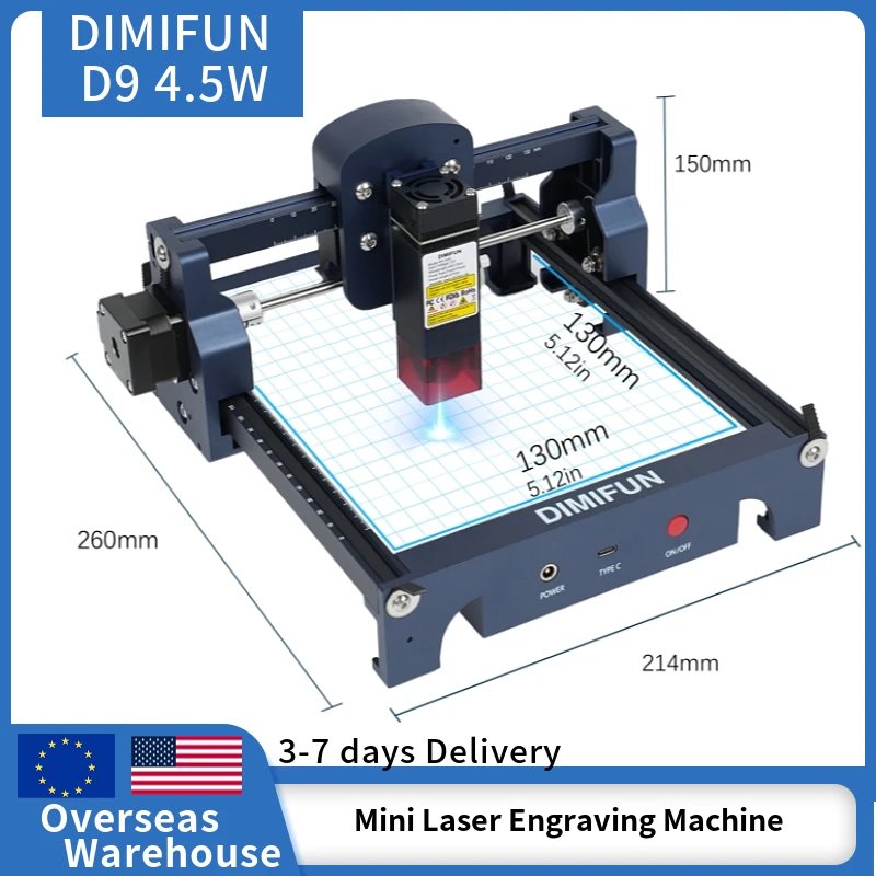 Maszyna do grawerowania laserowego 4,5 W Mini precyzyjna maszyna do grawerowania laserowego do grawerowania skóry z drewna akrylowego