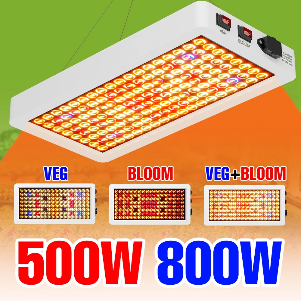 

800W Full Spectrum LED Grow Lights 100-277V Quantum Board Plant Cultivation Lamp Greenhouse Tent Vegs Seeds Fruit Fill Lighting