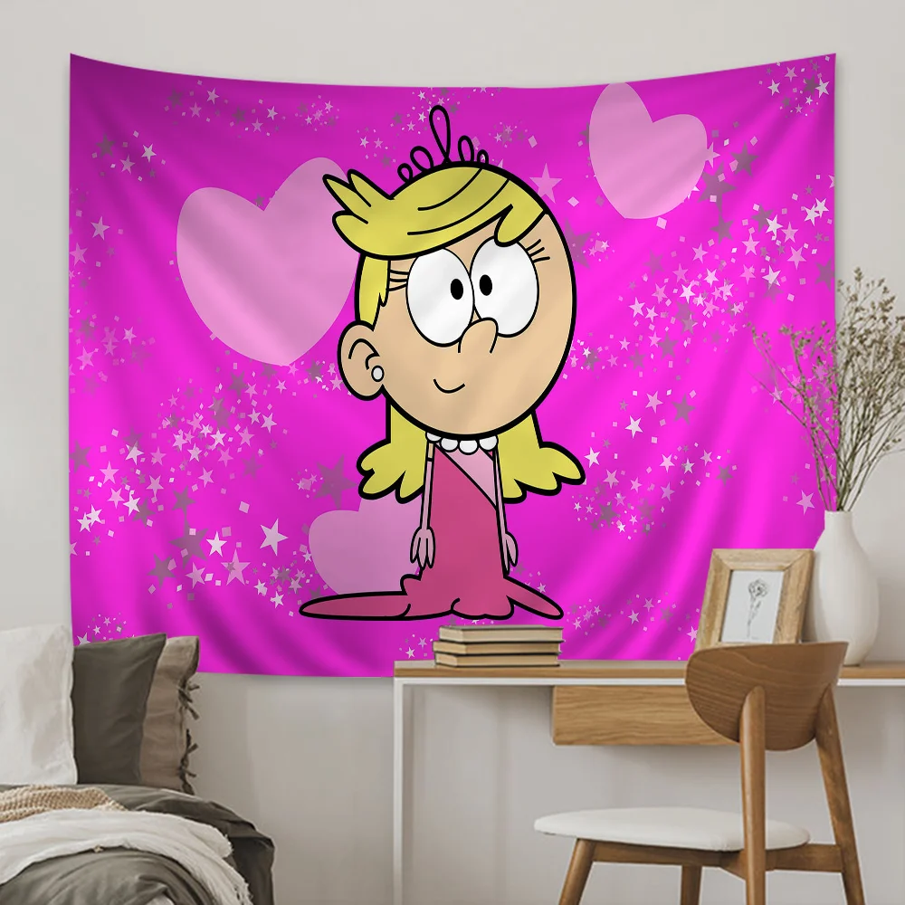 The L-loud House Tapestry Anime Tapestry Wiszące Tarot Hippie Dywaniki ścienne Dorm Wiszące prześcieradła ścienne