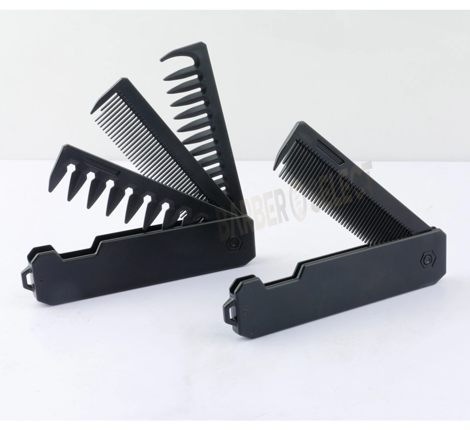 Neuester 1/2/3-in-1 tragbarer Klappkamm, Friseur-Clipper-Kamm, breitzahniger Kamm für Ölhaar, Mini-Bartkamm, Styling-Werkzeug für den Salon. – Detail 19