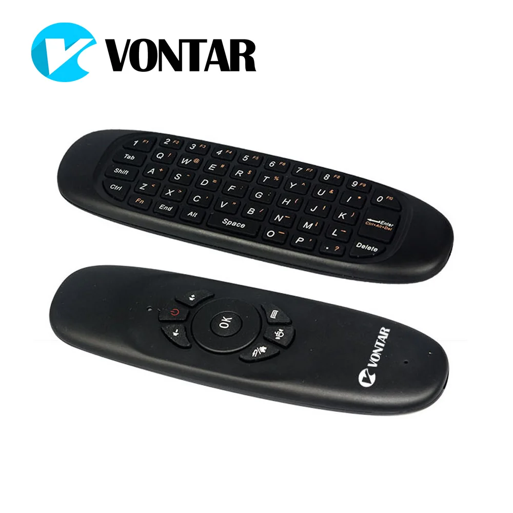 VONTAR  English VONTAR C120 air Mouse Rechargeable mini Wireless Keyboard for Android TV Box H96max X96max HK1 X88pro PC