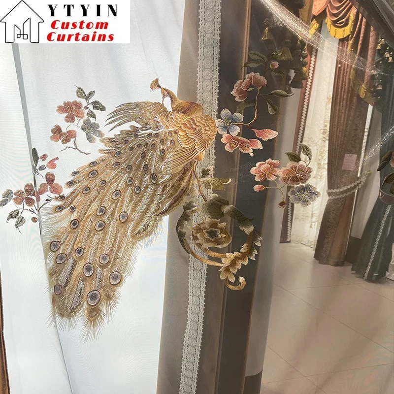 

Custom Size！！European Luxury Elegant Gold Brown Velvet Fashion Blackout Classic Curtains for Living Dining Room Bedroom Decor