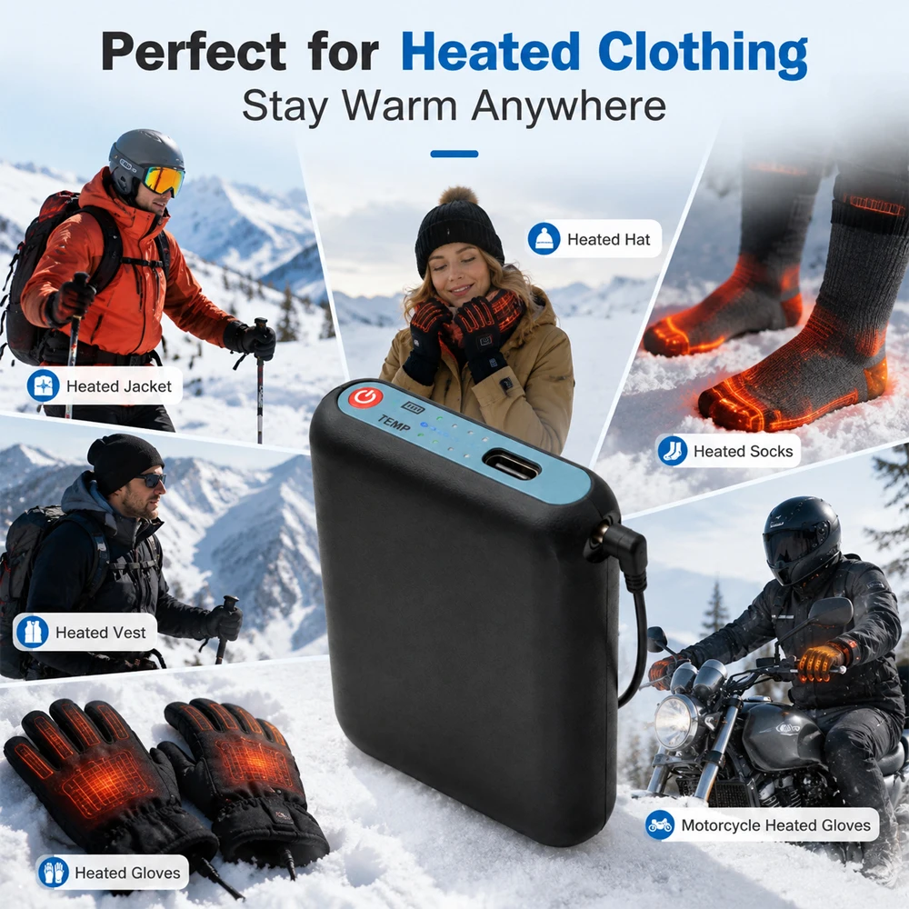 5V 5000mAh Heated Glove Lithium Battery Suitable for Warm Clothing Shoes Socks Insoles and As A Portable Power Source for Winter