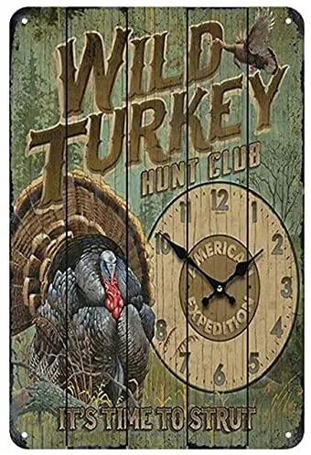 Metal Tin Sign Vintage Chic Art Decoration Wild Turkey for Home Bar Cafe Farm Store Garage or Club 12