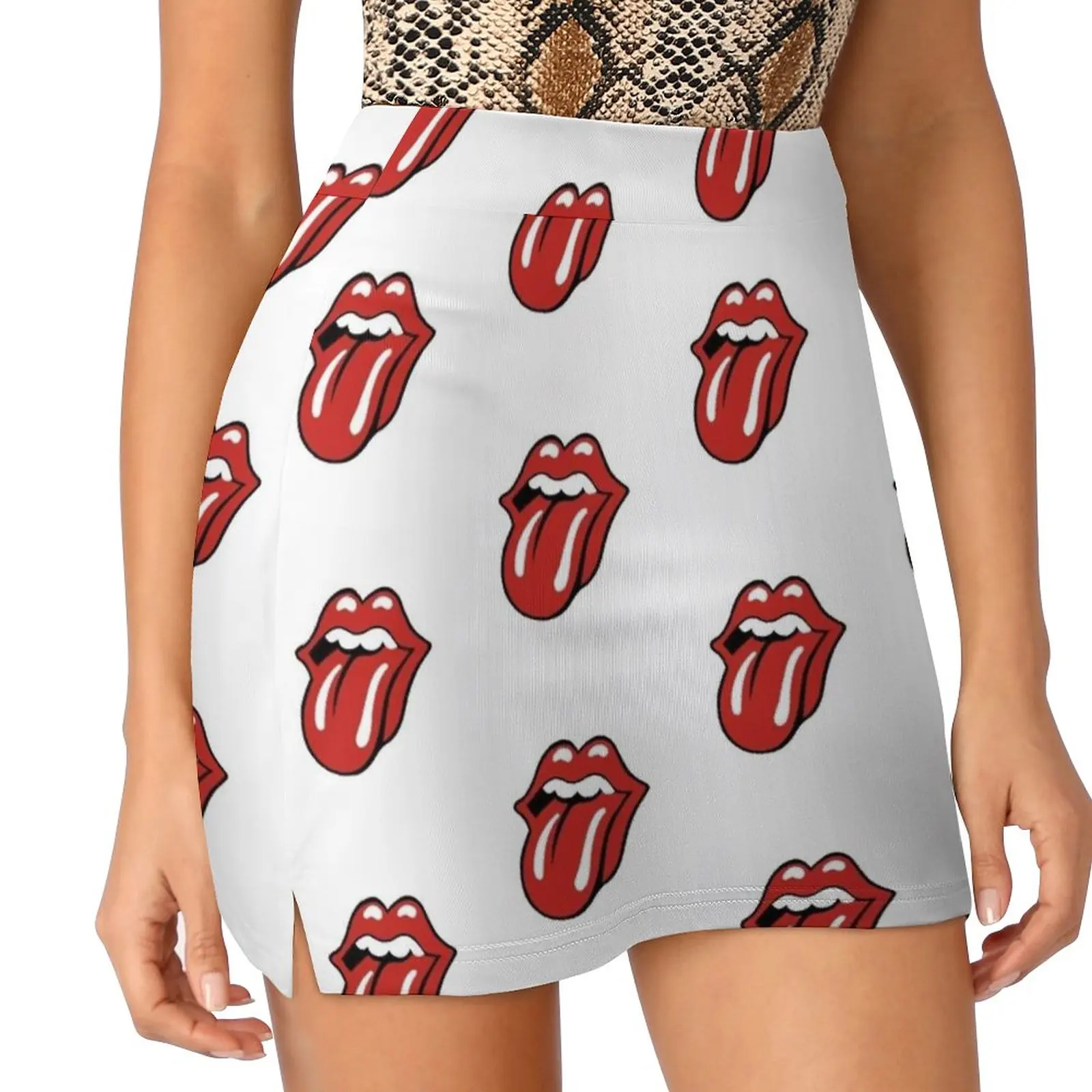 Mouth Stones Seductive Skirts Woman Fashion 2022 Pant Skirt Mini Skirts Office Short Skirt Dentist Round The World Legend Red