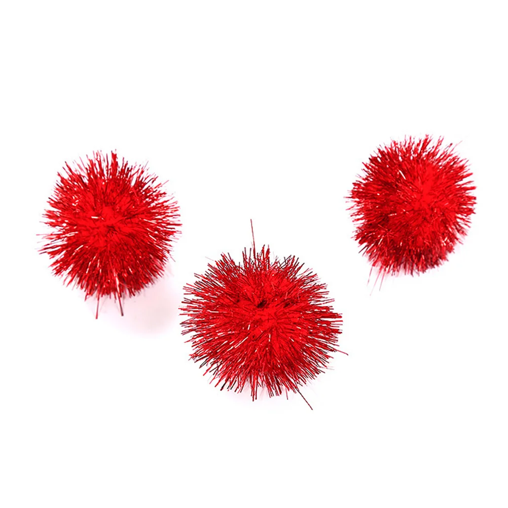 30 PCS Colorful Mini Sparky Glitter Tinsel Balls Small Pom Ball For Cat Toys (Mixed Colors) Cat Balls