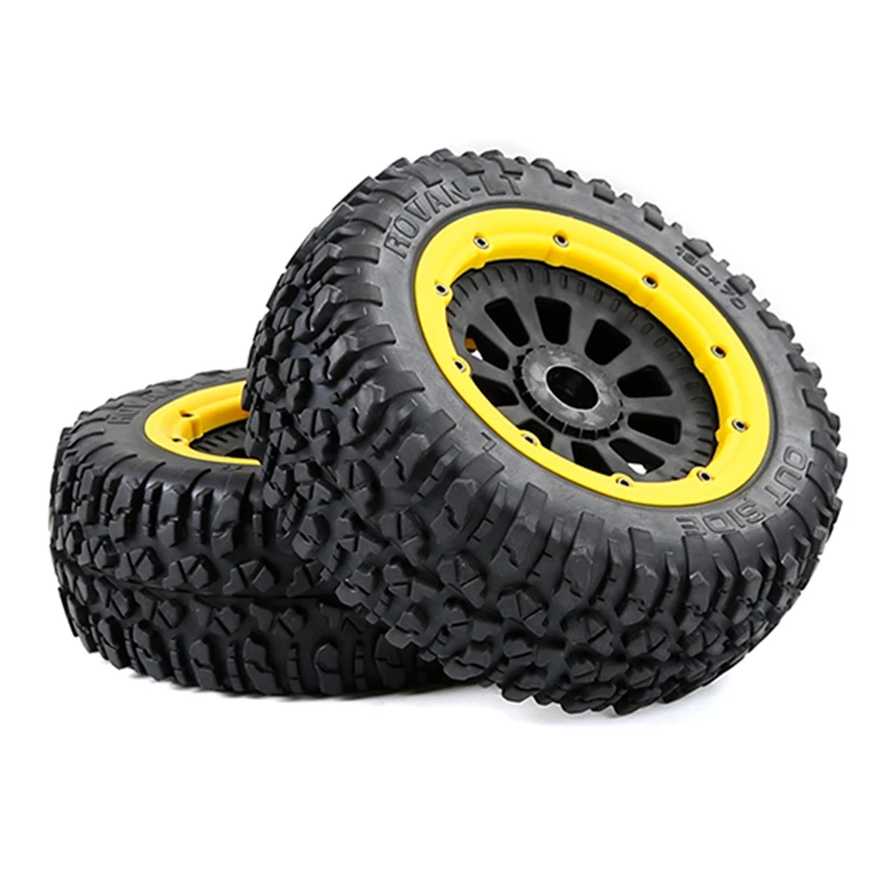 2Pcs Wasteland ยางและชุดดุมล้อสําหรับ 1/5 Hpi Km Baja 5 S/SLT/V5 LOSI 5IVE T Rc รถอะไหล่ - 180X70 มม.