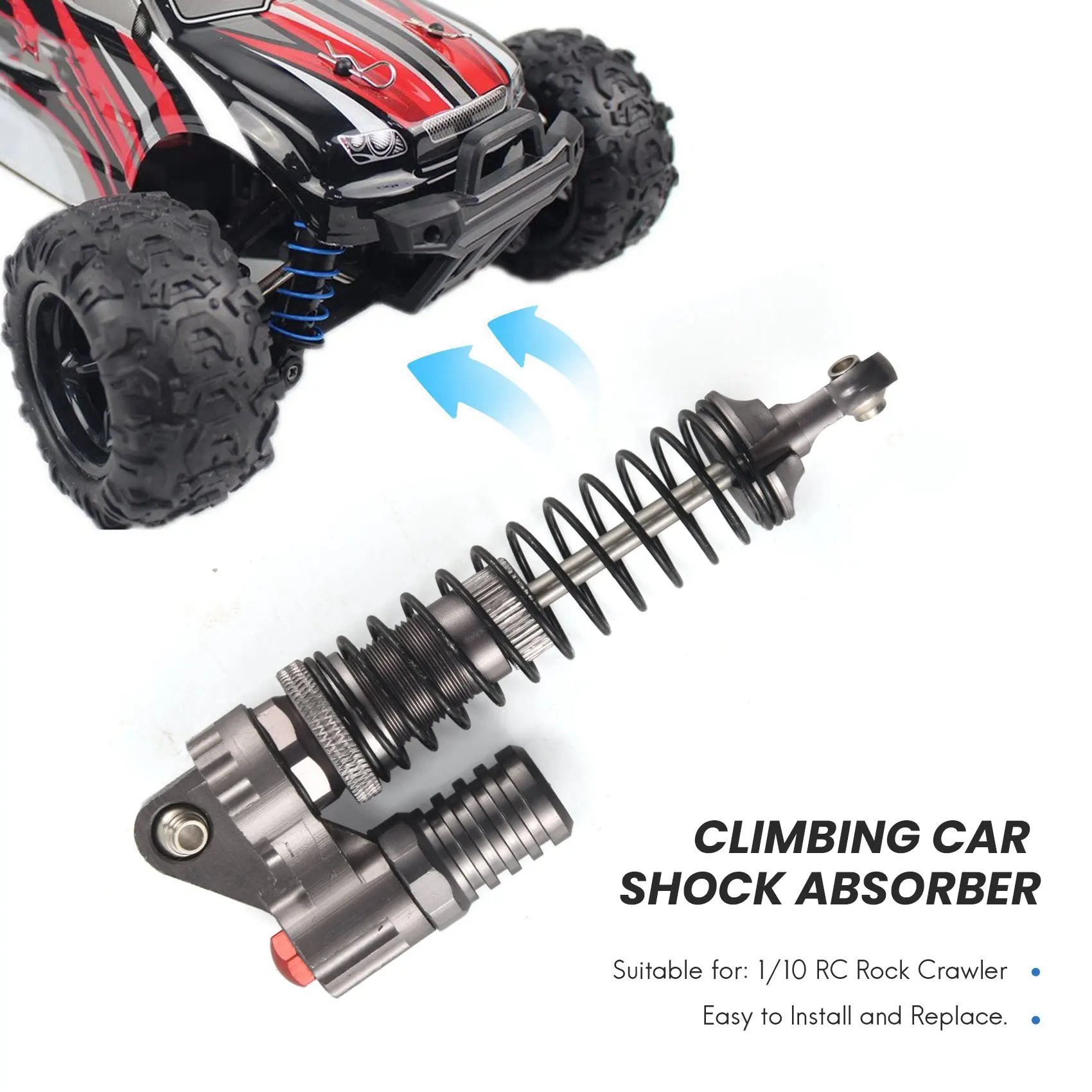 A68T 2 Stuks Aluminium 90Mm Absorber Schokken Voor 1/10 Schaal Rc Rock Crawlers Axiale Scx10 D90 Truck