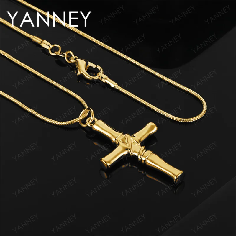 

925 Sterling Silver 18K Gold 16-30 Inch Delicate Cross Pendant Necklace Fashion Women's Accessories Gift Jewelry
