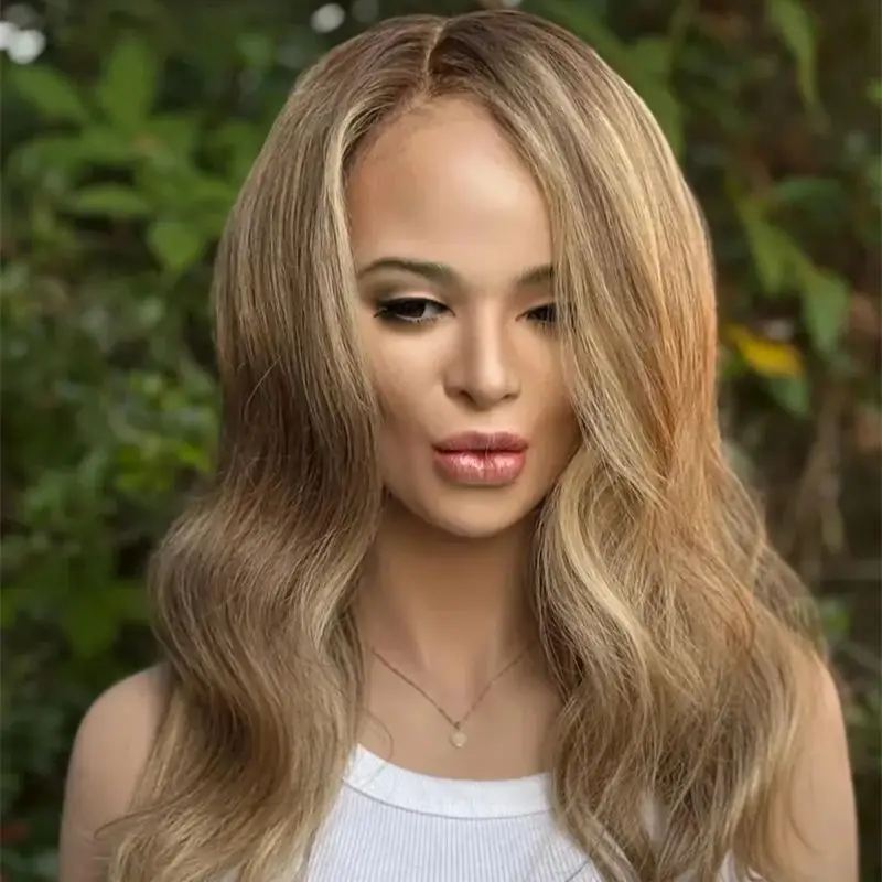 ashy-tone-dark-brown-with-medium-brown-babylights-balayage-glueless-hd-lace-front-wig-pre-plucked-hairline-wavy-synthetic-wigs