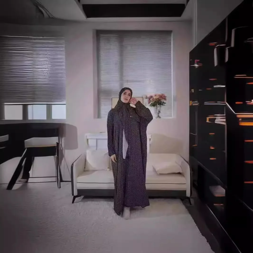 Moslim comfortabele ademende sjaal Geïntegreerd gebedsgewaad Stijlvolle Afrikaanse printgewaad