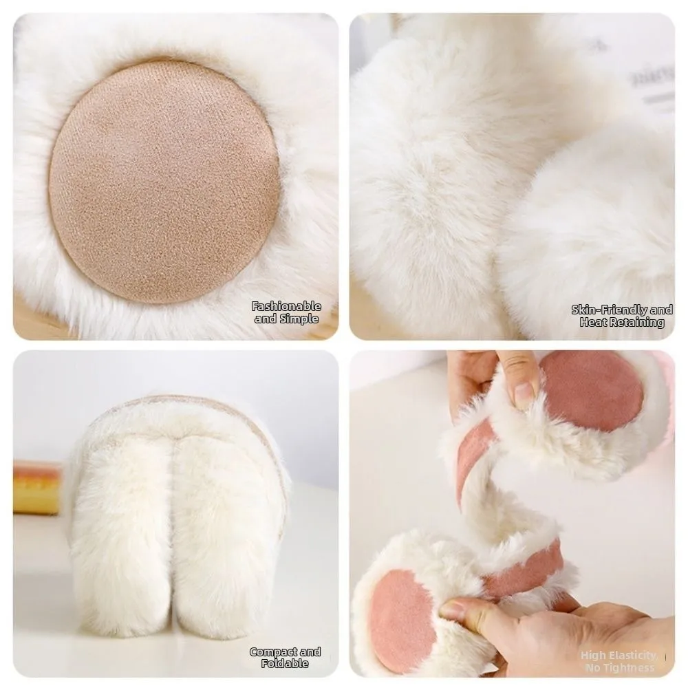 Portable Warm Plush Earmuffs Soft Suede Ear Protectors Foldable Earflaps Cold Protection Antifreeze Faux Fur Ear-Muffs Outdoor