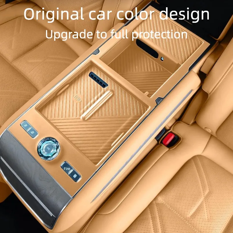For ZEEKR 9X 2025‑2026 5‑Seats Rear Armrest Wireless Charging Silicone Pad Anti‑Slip Protective Mat Interior Mod Accessories