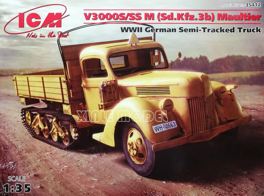 

ICM Plastic Assembled Model Kit 35412 WWII German Semi-Tracked Truck V3000S/SS M (Sd. Kfz.3b) Maultier 1/35