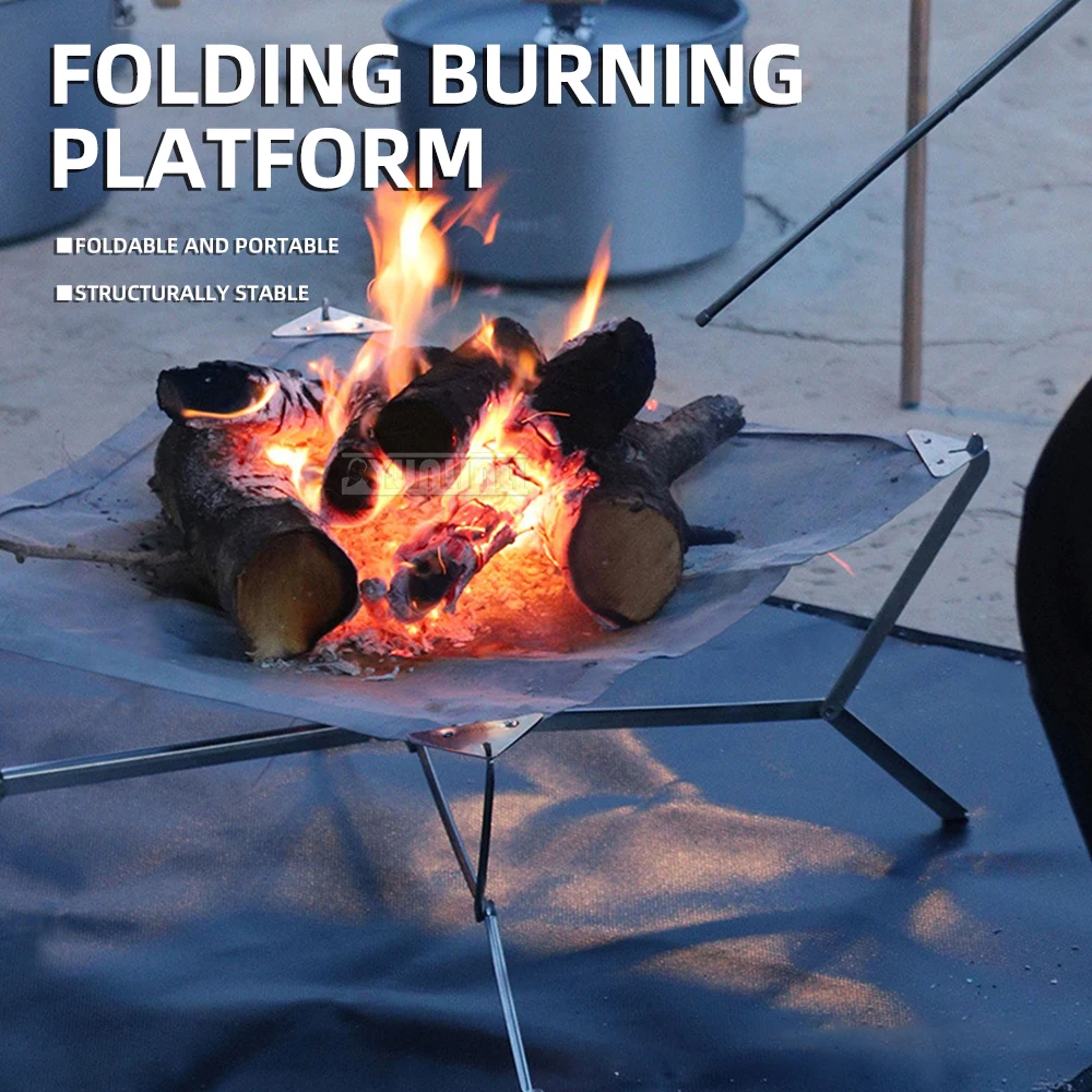 Ultra light burning platform, outdoor lightweight folding firewood stove, portable barbecue grill, camping beacon tower