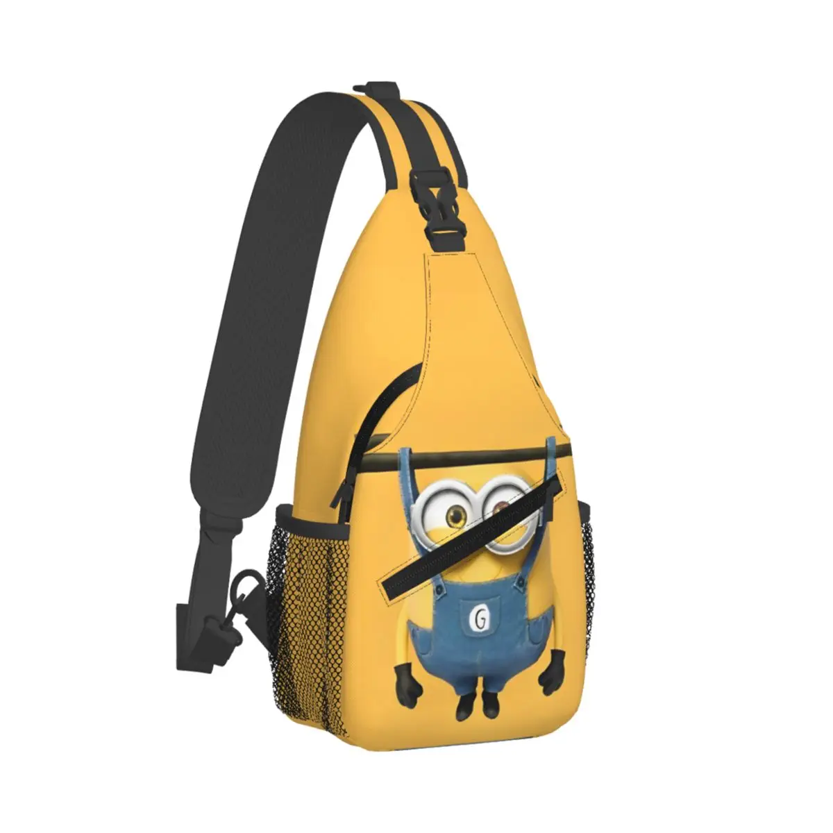 

Bob Minion Crossbody Sling Bag Small Chest Bag Minions Cartoon Shoulder Backpack Daypack for Hiking Outdoor Sports Satchel