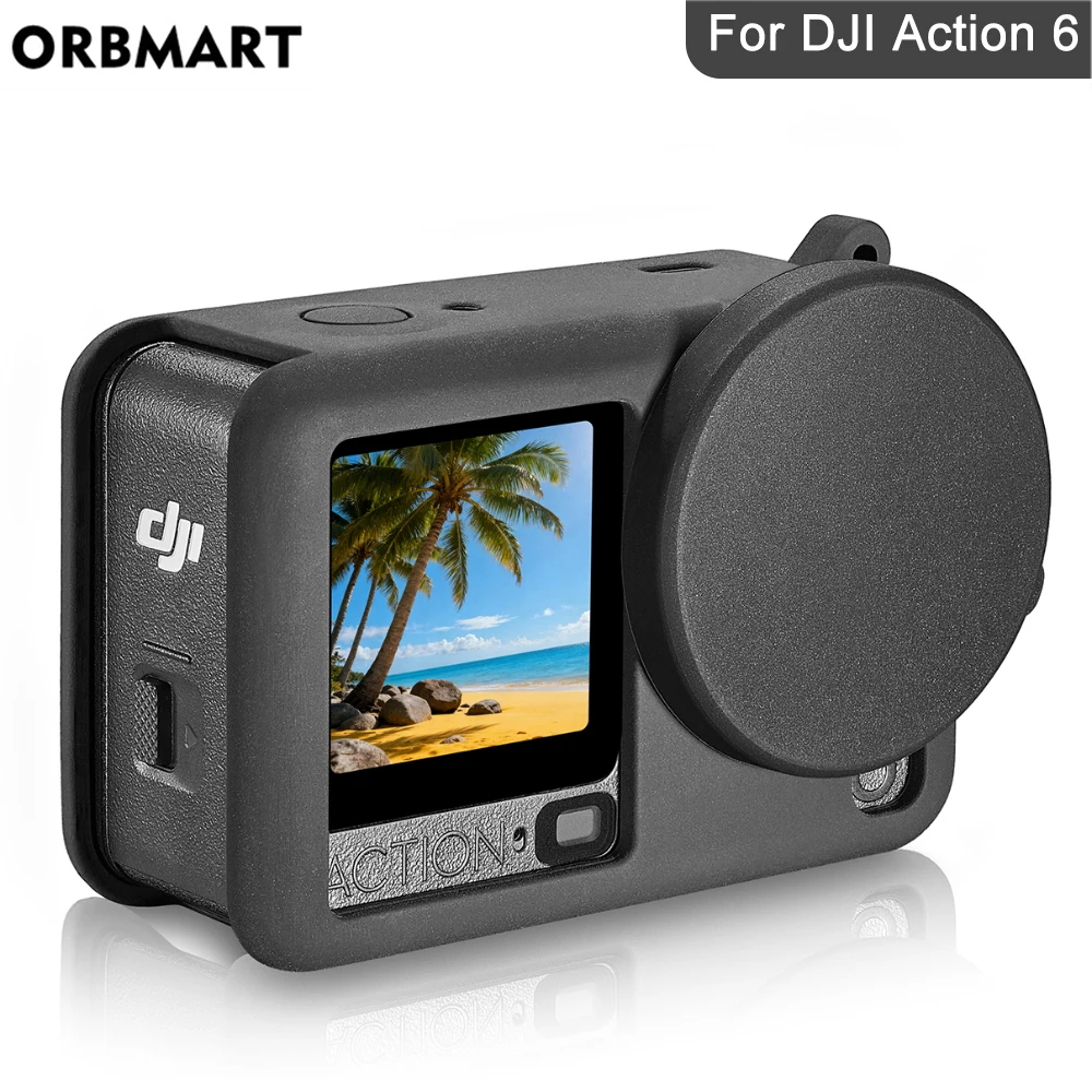 Für DJI Osmo Action 6, Silikonhülle, gehärtetes Glas, Displayschutzfolie, Objektivdeckel, Mini-Tragetasche, komplettes Schutzhülle-Zubehör