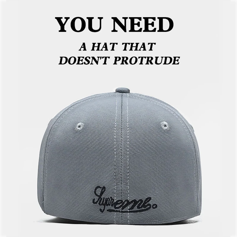 Gorra de béisbol Reversible no expuesta, adecuada para cabeza calva, circunferencia de cabeza grande, marca de moda, sellado trasero elástico