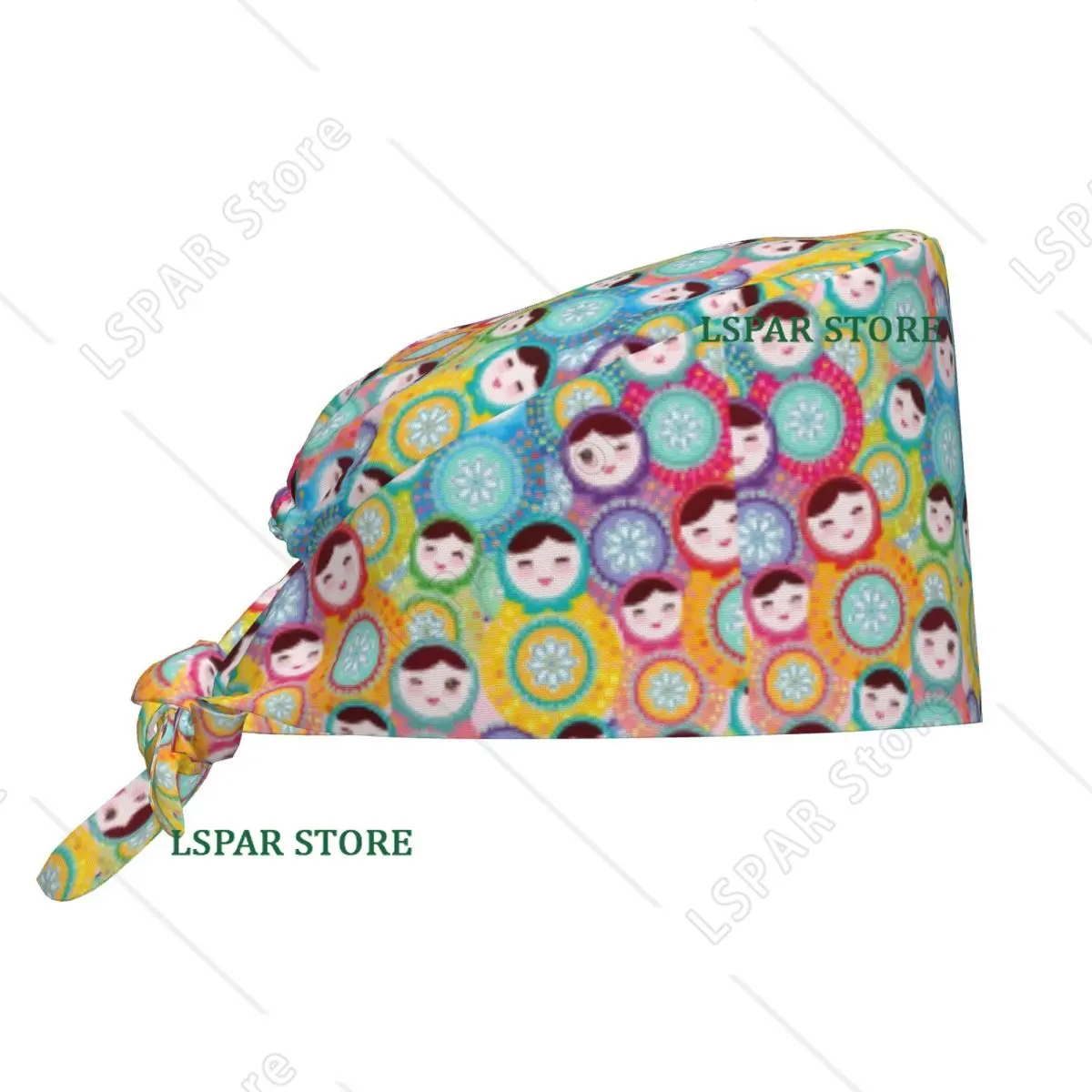 Custom Russian Dolls Matryoshka Scrubs Cap Surgical Hats Babushka Folk Art Operating Room Cap Operator Hats Lab Works Hat