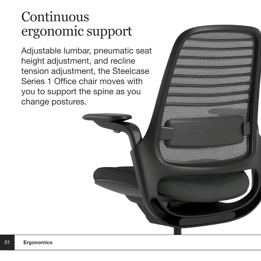 Series 1 Ergonomic Office Chair - Responds to Your Body Weight     Perfect for Home     8+ Hour Sit Time    Breathable Fabric