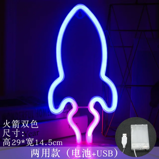 Imagem -06 - Rocket Bar Neon Sign Light Party Wall Hanging Led para o Natal Shop Window Art Wall Decor Neon Lights Lâmpada Usb Alimentado por Bateria