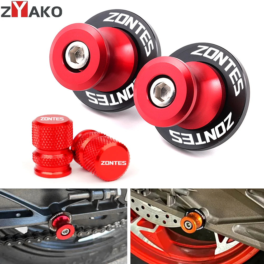 

For Zontes G1 125 150 ZT125U ZT 125 U ZT 310R 310X 350X 350T ZT350T CNC Motorcycle Swingarm Spools Sliders Stand Screw Tire Caps