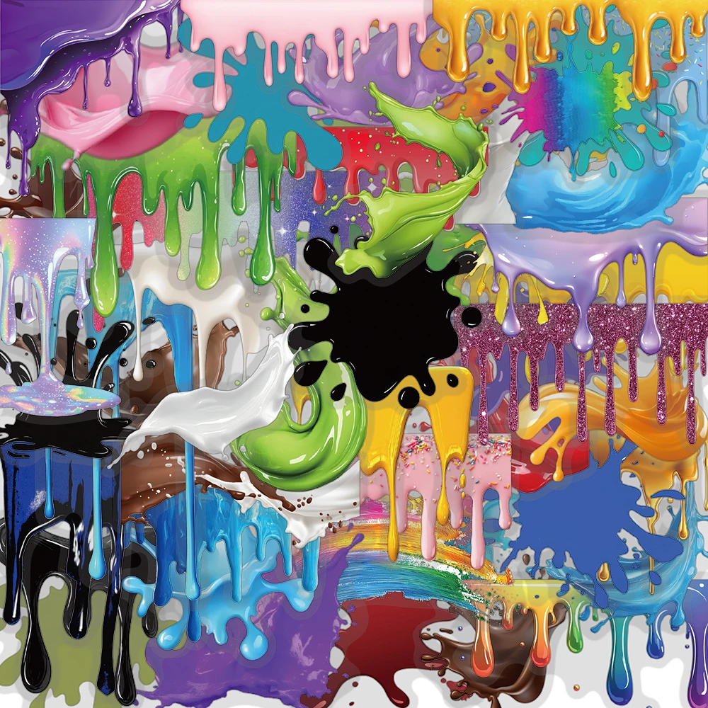 50PCS Dripping Paint Sticker Laptop Luggage Landscape Suitcase Harajuku Aesthetic Fashion Skateboard Living Room Sticker