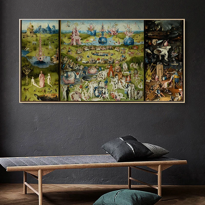 The Garden Of Earthly Delights Hieronymus Bosch Art Print Poster for Wall Abstract Canvas Painting Decorative Pictures Bedroom