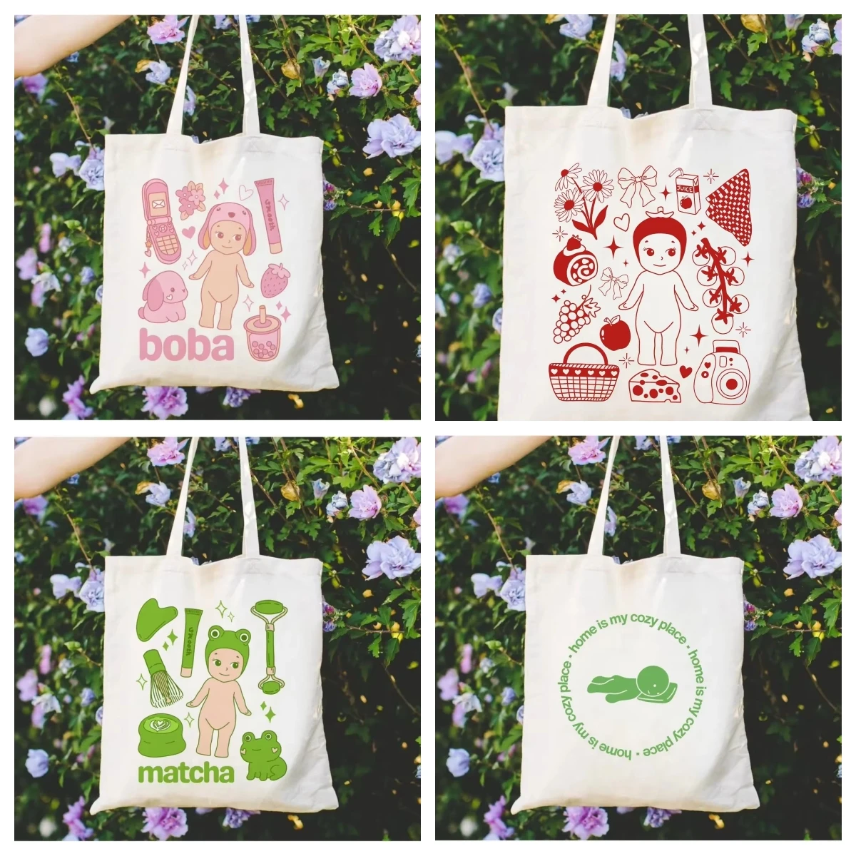 Cartoon Lovely Lazy Wind Lady Handbag Cross-body Canvas Retro Bag Commuting Literary Items All Fashion Shoulder Large Capacity