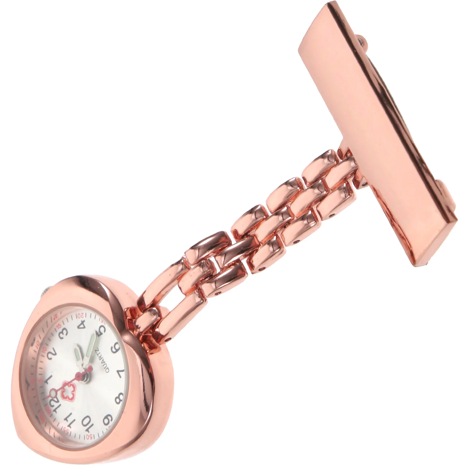 Orologio da petto a forma di cuore Orologio da tasca da infermiera pratico e durevole con quadrante più grande Lettura chiara del tempo Design elegante
