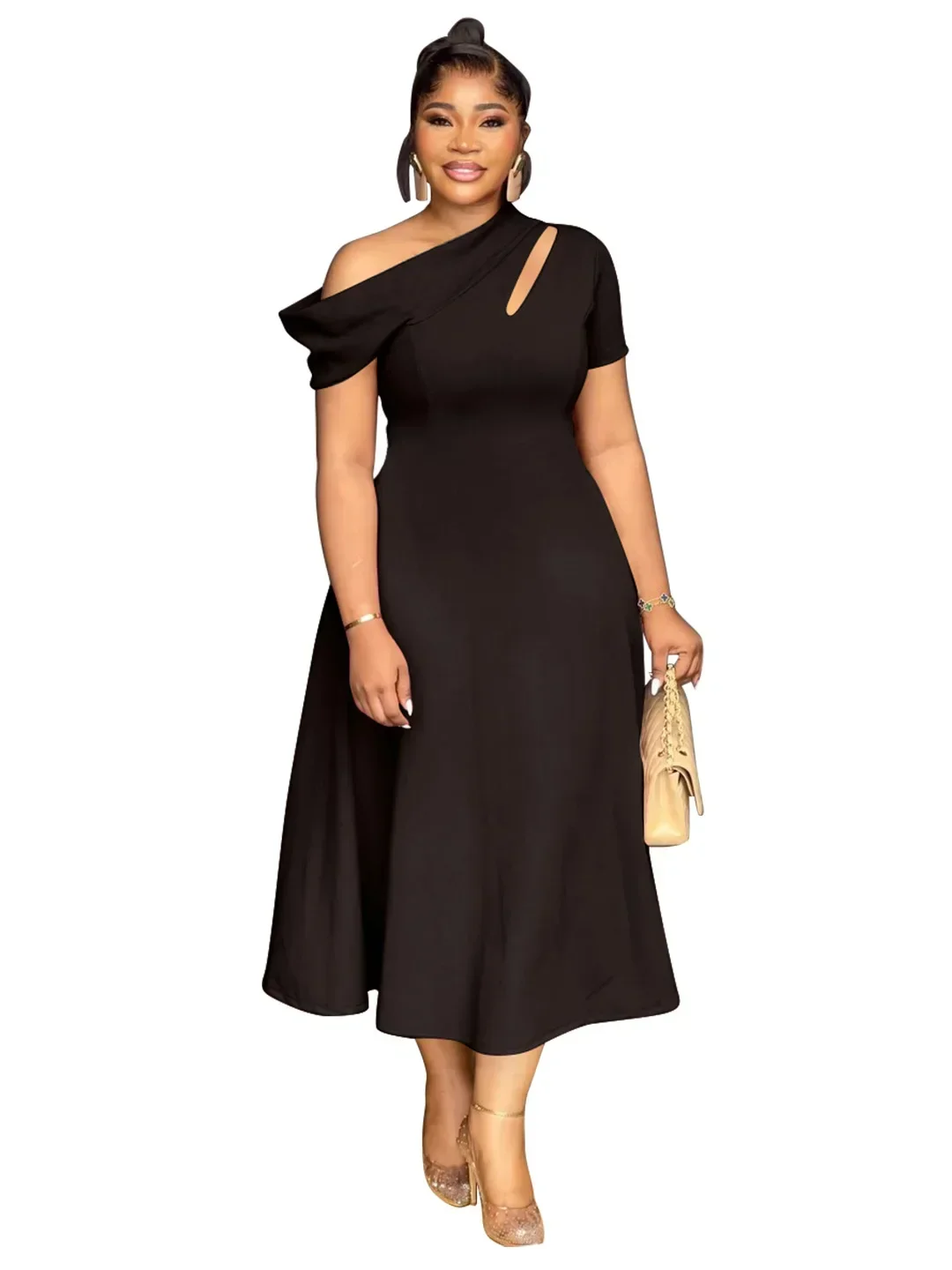 

L-4XL Plus Size Clothes Dresses Women Robes Summer Autumn Loose Street Casual 3XL Big Size Office Lady Midi Dress Oversized