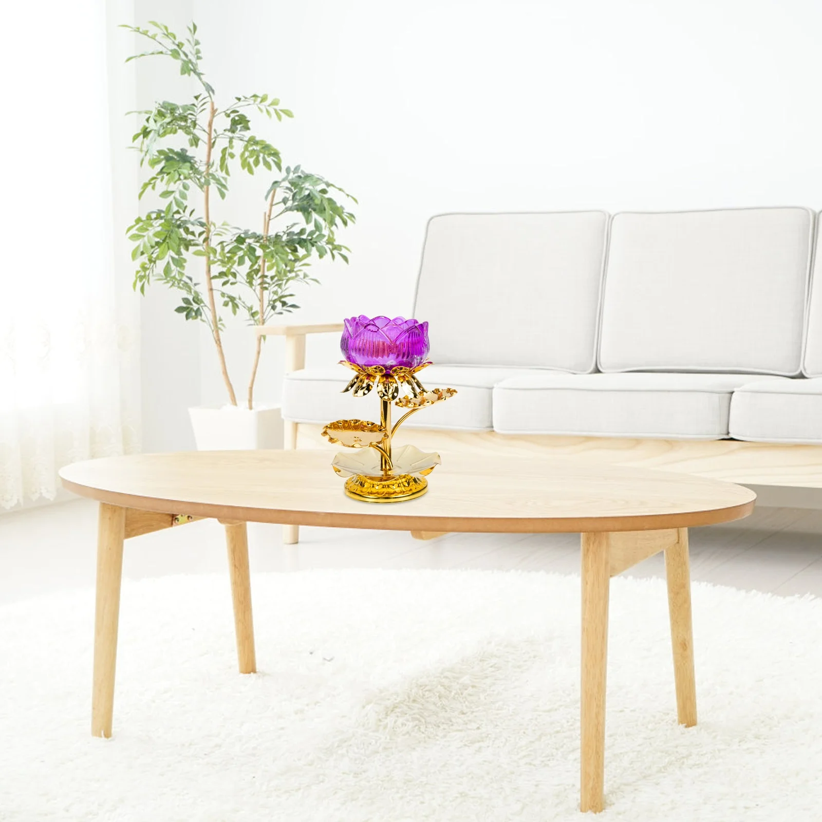 

Glass Lotus Holder Decorative Calming Stand for Table Dining Room Living Room Home Decor Desktop Ornament