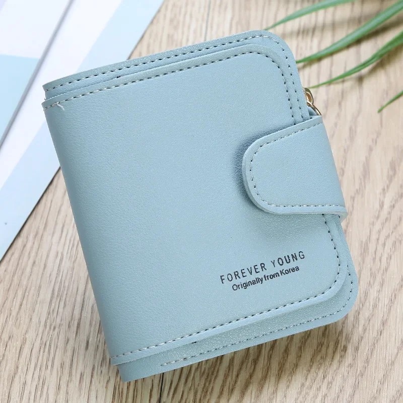 New Female Student Wallet Korean Version Large Capacity Short Button Wallet, Multi-function Folding Purse