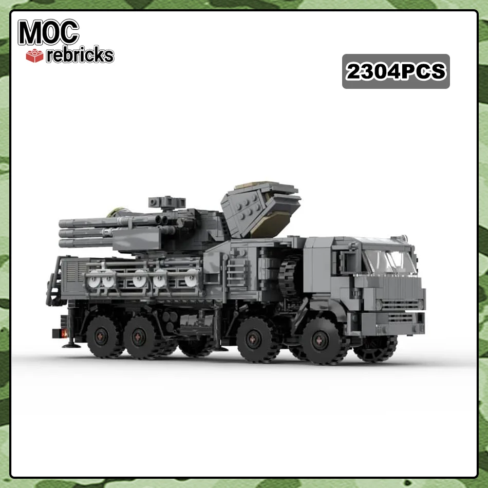 MOC-165763 Russian Military Weapons Pantsir S1 Turret Building Block S2 / SA-22 Anti-Aircraft Artillery Vehicle Model Brick Toy