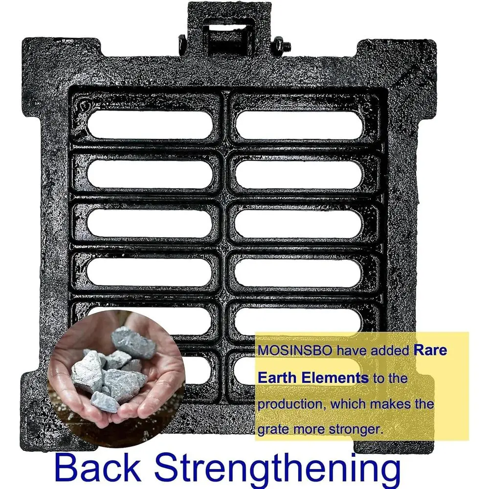 10x10 Heavy-Duty Outdoor Driveway Channel Cover, Square Metal Trench Drain Grate with Base for Garage Use