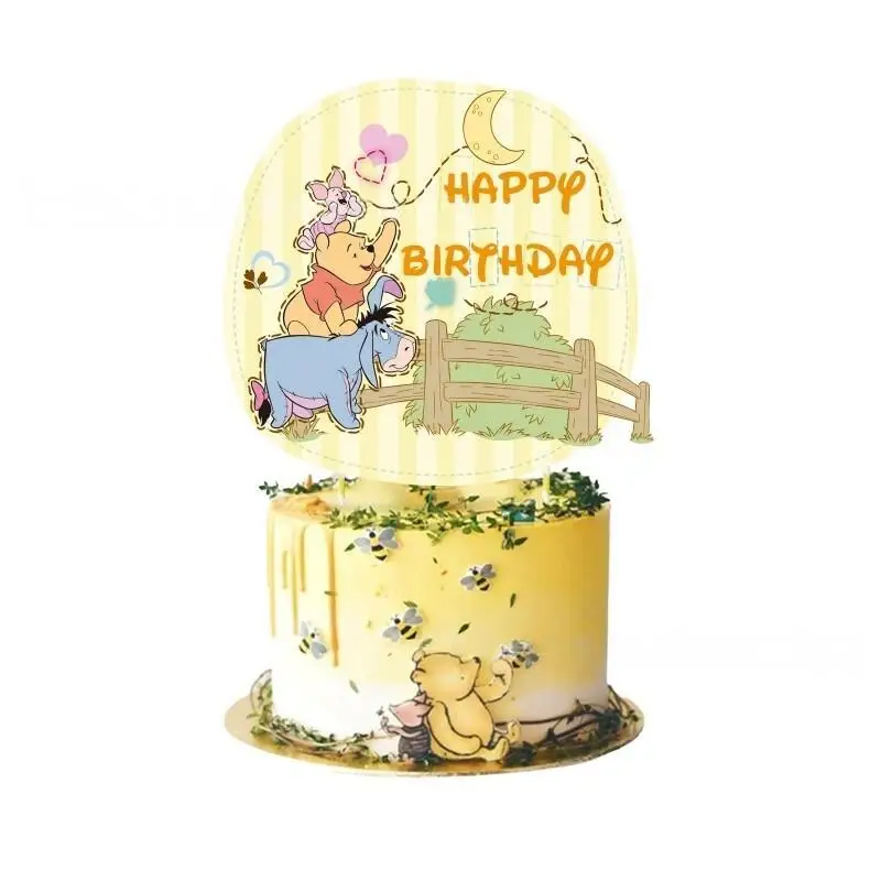 New Winnie the Pooh Cupcake Toppers Winnie the Pooh Birthday Decorations Winnie the Pooh Theme Party Supplies view 6