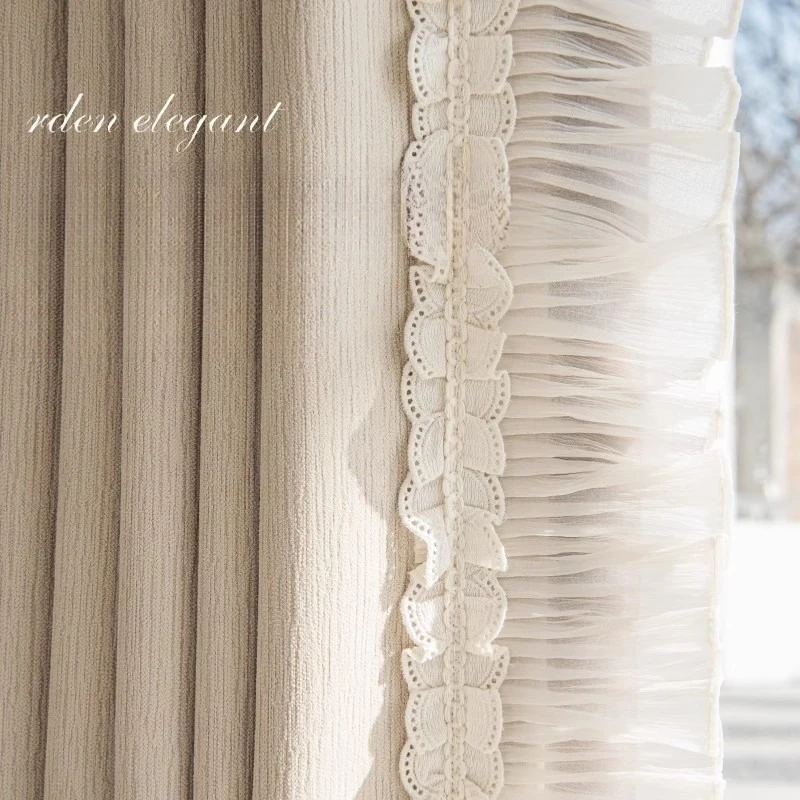

Modern Light Luxury Simple Chenille Custom Thickened Heat Insulation Curtain Cloth Living Room Bedroom Full Shading