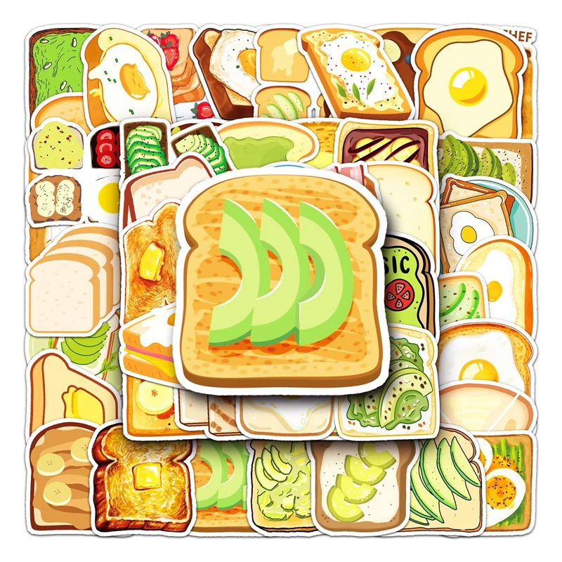 

50pcs Toast Bread Stickers paster Cartoon characters anime movie decals scrapbooking diy waterproof decorations