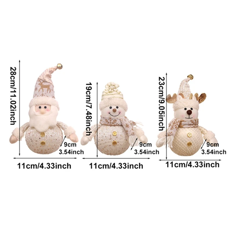 3PCS LED Christmas Doll Decor Home Decoration For Christmas Party Table Fireplace Home Office Car image 6