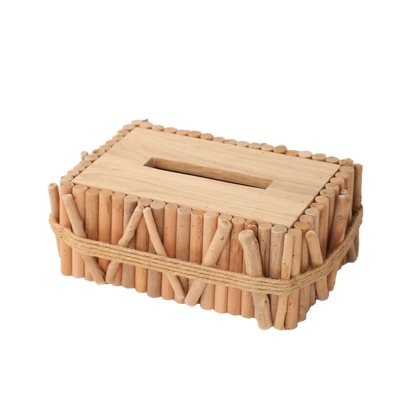 

Handmade solid wood tissue box, Nordic simple creative home living room coffee table dining table paper box