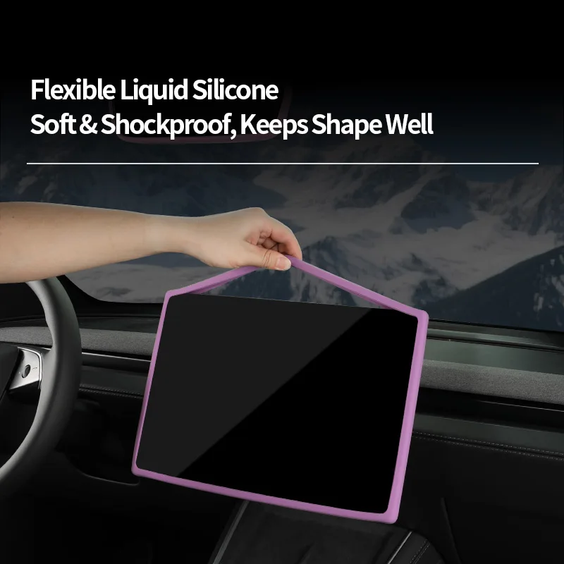 

For Tesla Model 3 (24) Model Y(25-) Model YL(25-) Silicone Screen Protector Frame Display Edge Cover Center Console Accessories