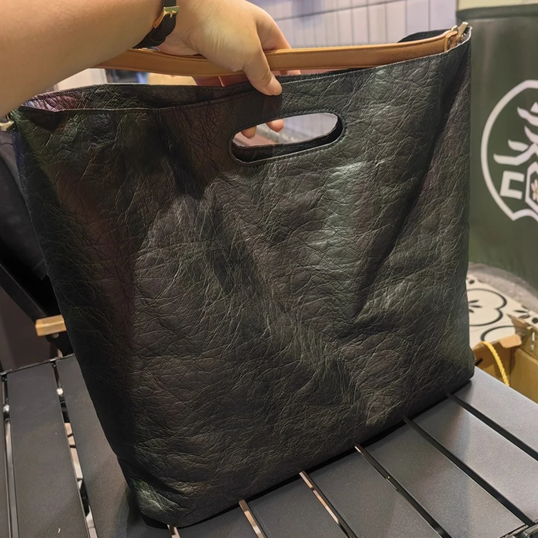 

Tote Bag Waterproof Kraft High Quality Bag Eco Lightweight Commuter Work New Handbag 15inch Laptop Bag For Woman Shoulder Bag