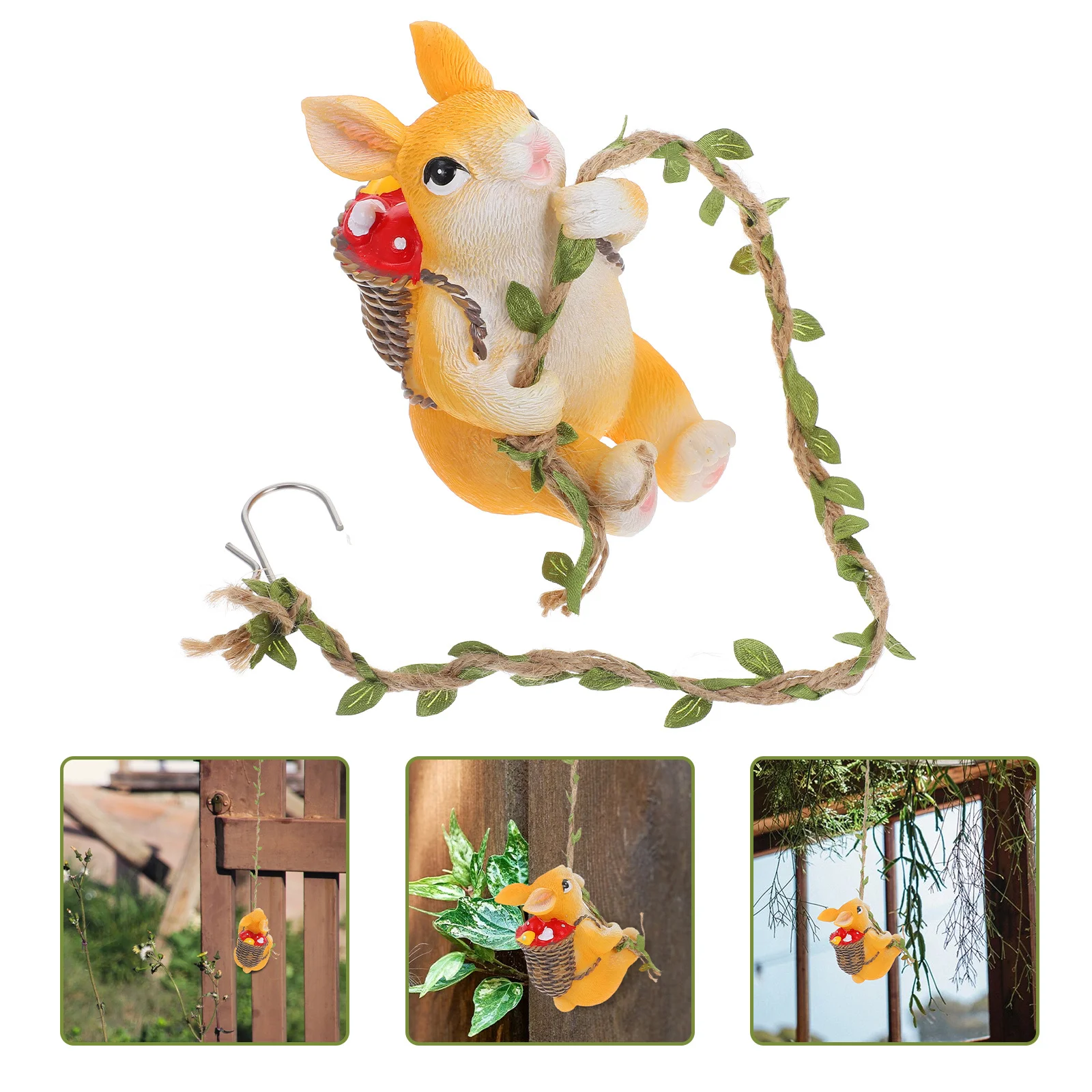 

Climbing Rabbit Garden Statue Resin Bunny Outdoor Decor Hanging Planter Ornament Yard Balcony Landscape Sculpture