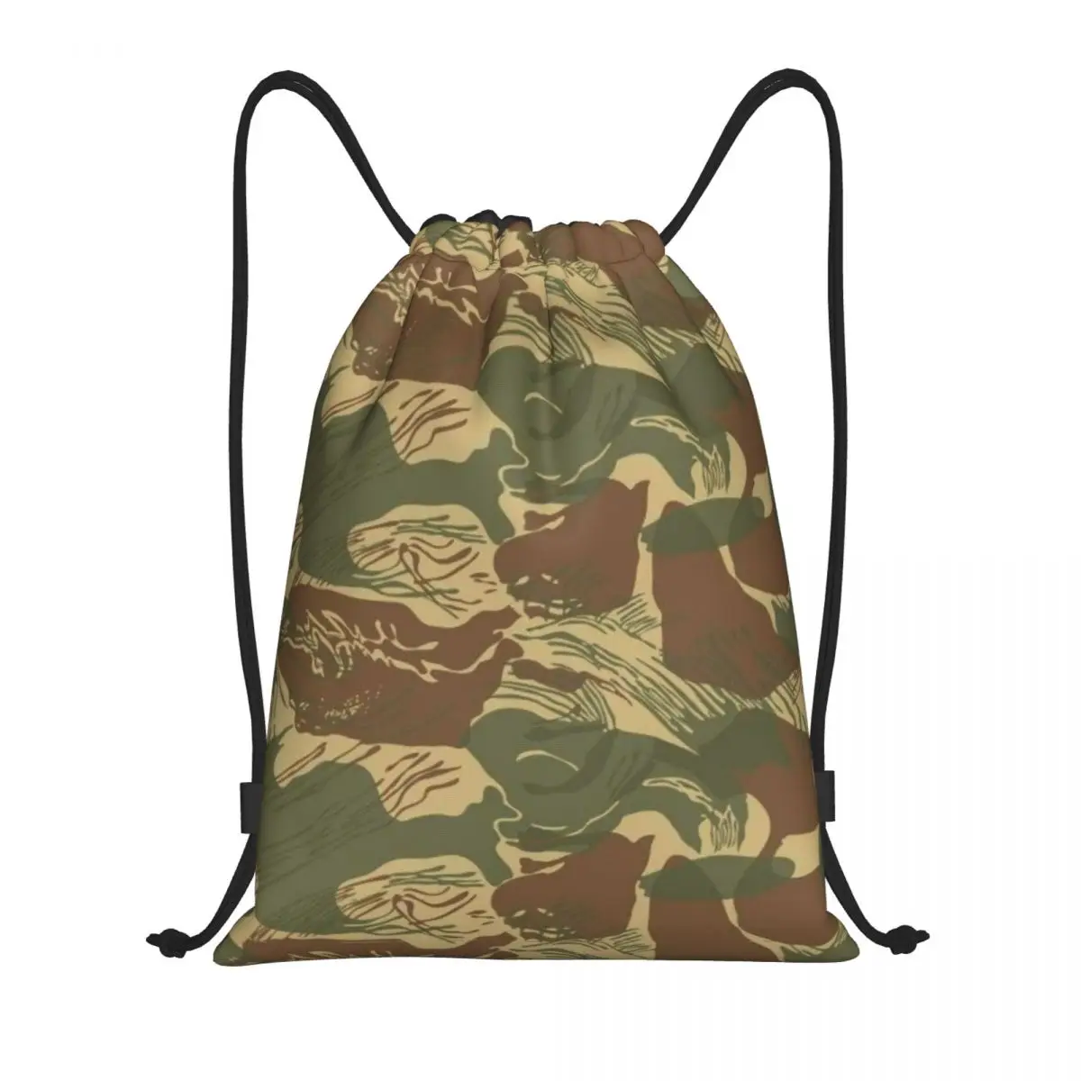 Custom Rhodesian Camo Pattern Drawstring Bags for Training Yoga Backpacks Men Women Camouflage Sports Gym Sackpack