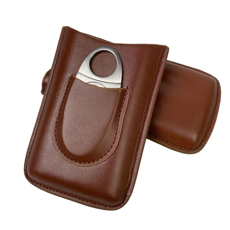 Portable Three-Pack Cigar Box with Cigar Cutter and Cigar Bag Included view 3