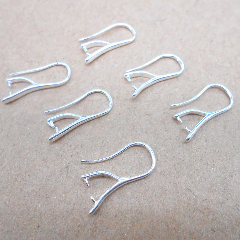 Free Fast Shipping Wholesale 10PCS Lot 925 Silver colorJewelry DIY Findings Pinch Bail Hook Earring Earwires For Beads