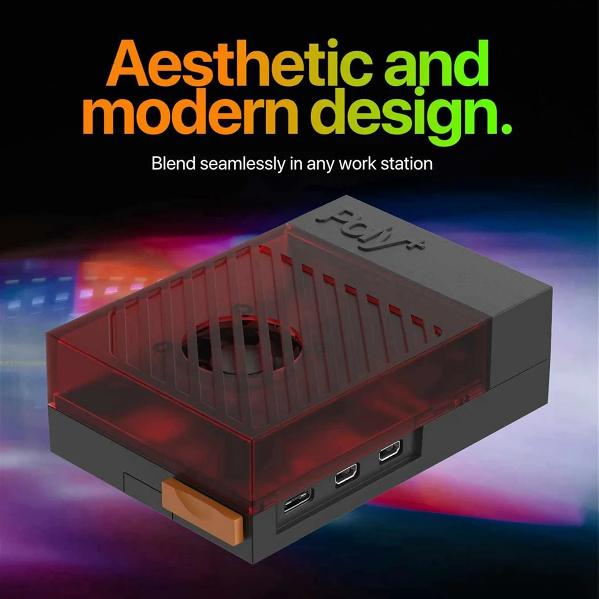 BNGF-ForRaspberry Pi 5 Capa com refrigerador ativo Proteção aprimorada Design durável Fácil montagem Ajuste perfeito Preto