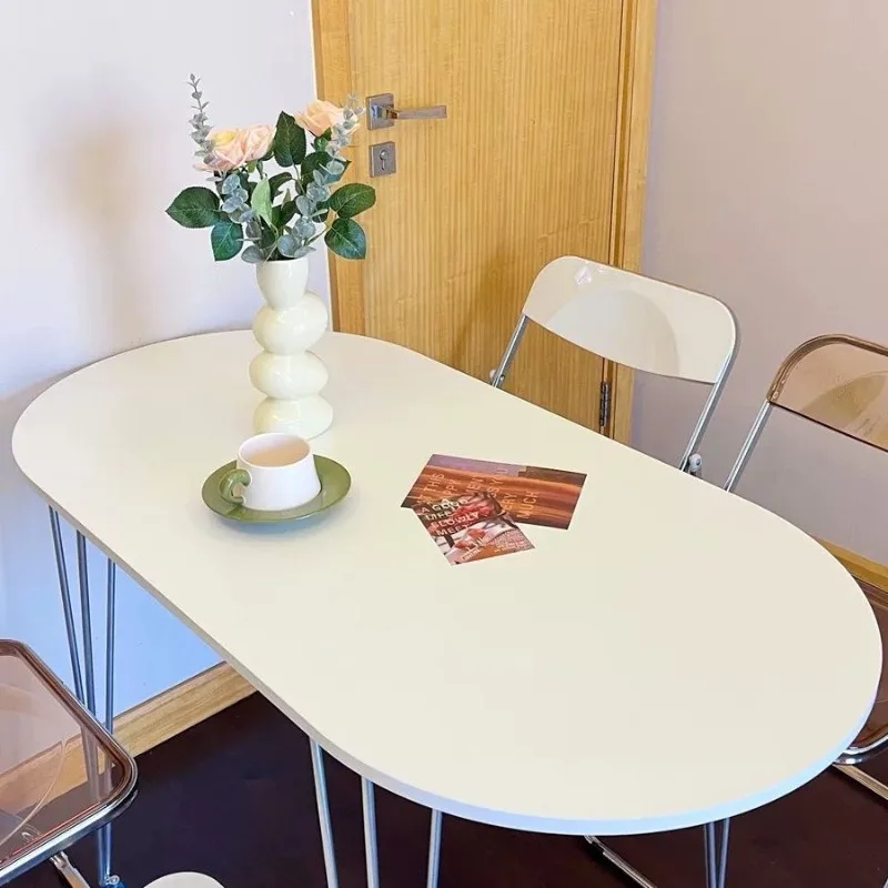 Cream style restaurant table and chair combination, coffee shop baking dessert shop square table, American snack bar solid
