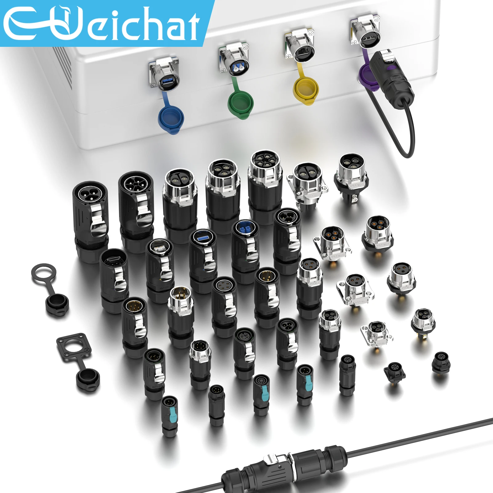 LP20 IP68 กันน้ํา Connector สกรูสายไฟ Solderless PBT เปลือกพลาสติก 2-7Pin ชาย + หญิงปลั๊กอุตสาหกรรมการบิน Connector