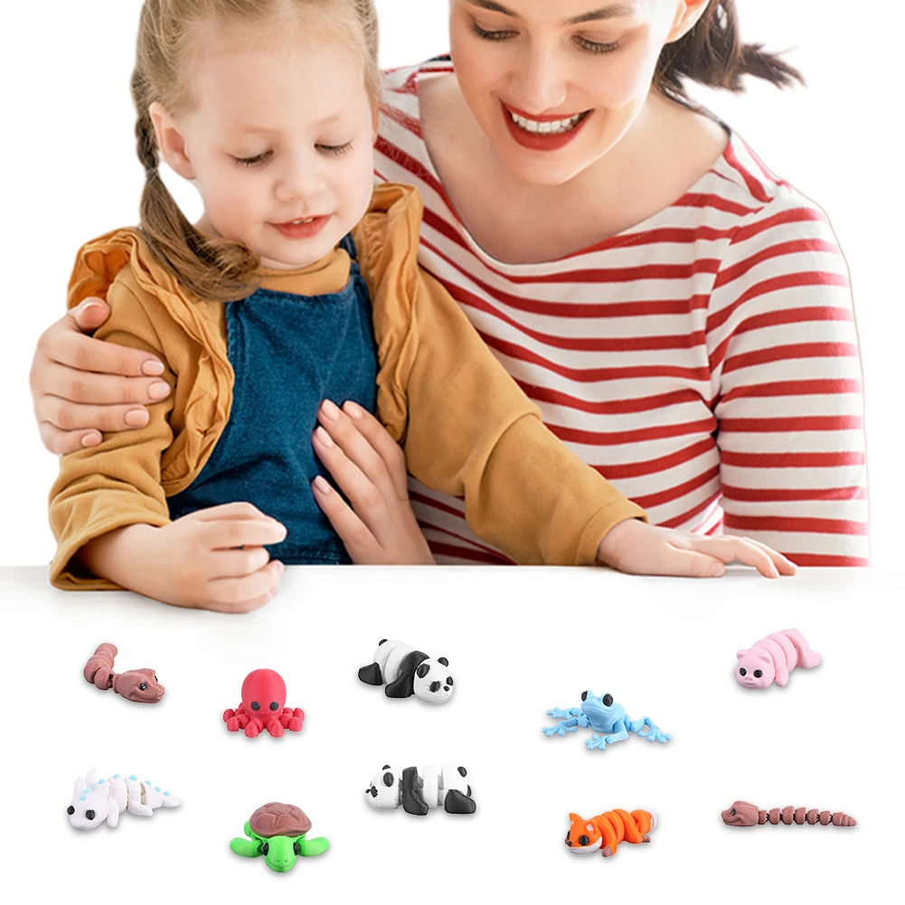8/16pcs 3D Printed Mini Animals Cute Fidget  Adorable Animal Figurines for Kids Birthday Gifts for Boys Girls